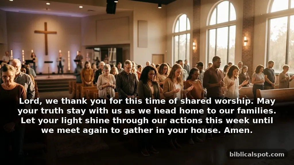 Short closing prayer christian for a Sunday service