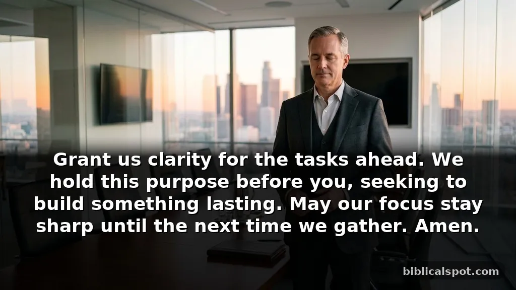 Professional closing prayer for meeting dedicated to his work