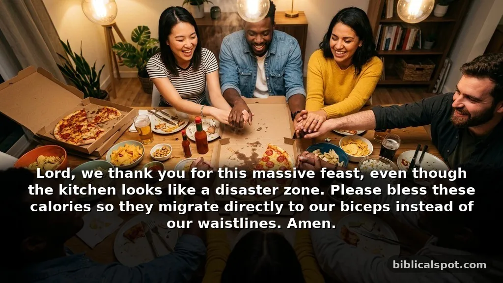 Funny and clever food prayer blessing for casual gatherings