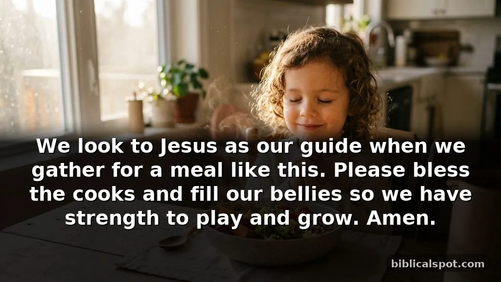 Instructive food prayer blessing for kids learning to pray